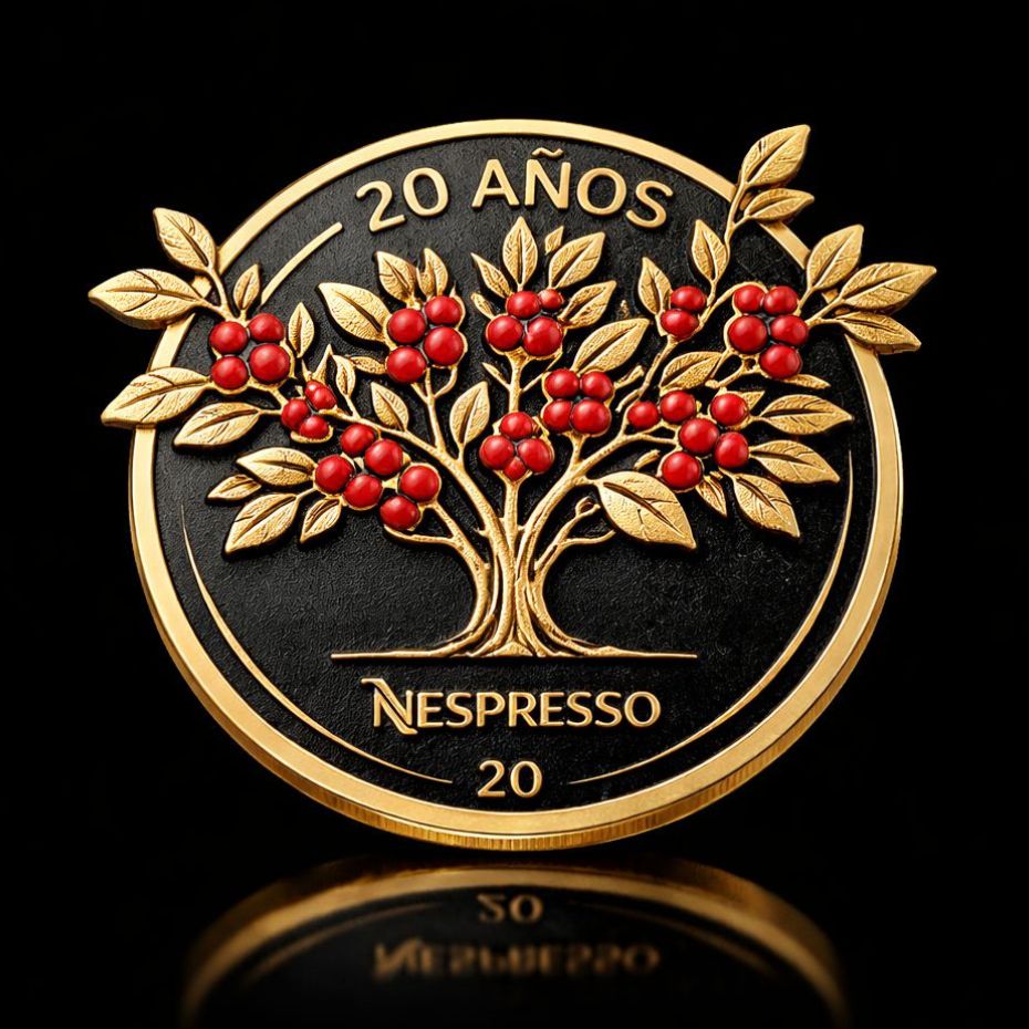 Moneda conmemorativa Nespresso 20 años